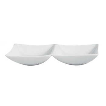 Gural hong kong platou cu 2 compartimente din portelan 17x8cm
