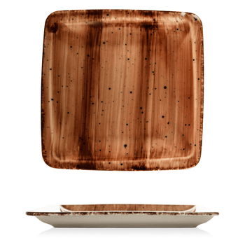 Gural brown farfurie patrata desert 19x19cm