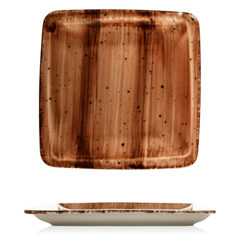 Gural brown farfurie patrata desert 17x17cm