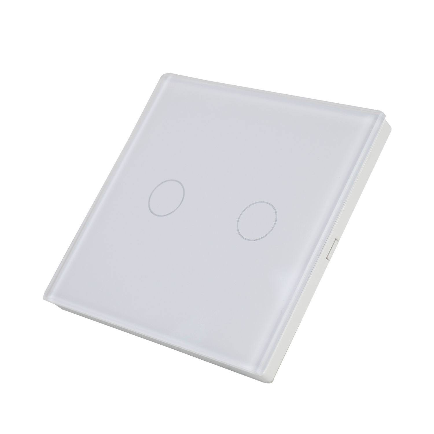 Intrerupator cap scara dublu cu touch PNI CS202MT din sticla, alb cu LED indicator fotografia produsului View 3 L