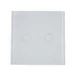 Intrerupator cap scara dublu cu touch PNI CS202MT din sticla, alb cu LED indicator fotografia produsului View 2 S