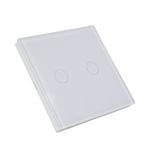 Intrerupator cap scara dublu cu touch PNI CS202MT din sticla, alb cu LED indicator fotografia produsului View 4 S