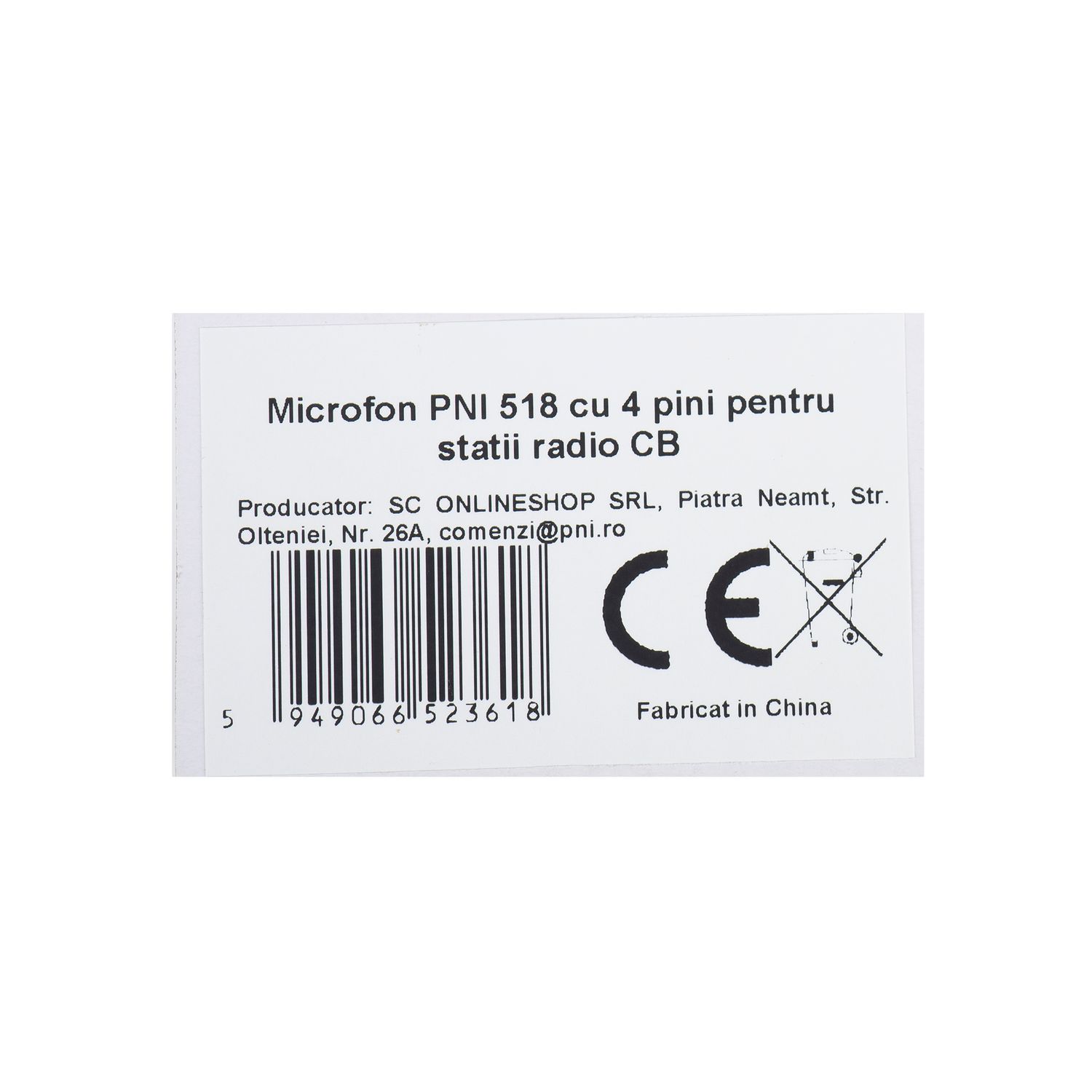 Microfon PNI 518 cu 4 pini pentru statii radio CB fotografia produsului View 3 L