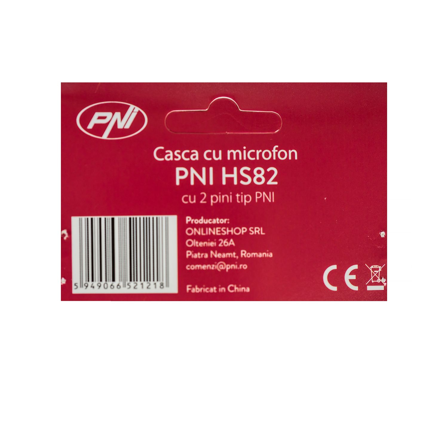 Casca cu microfon PNI HS82 cu 2 pini mufa PNI-K fotografia produsului View 5 L
