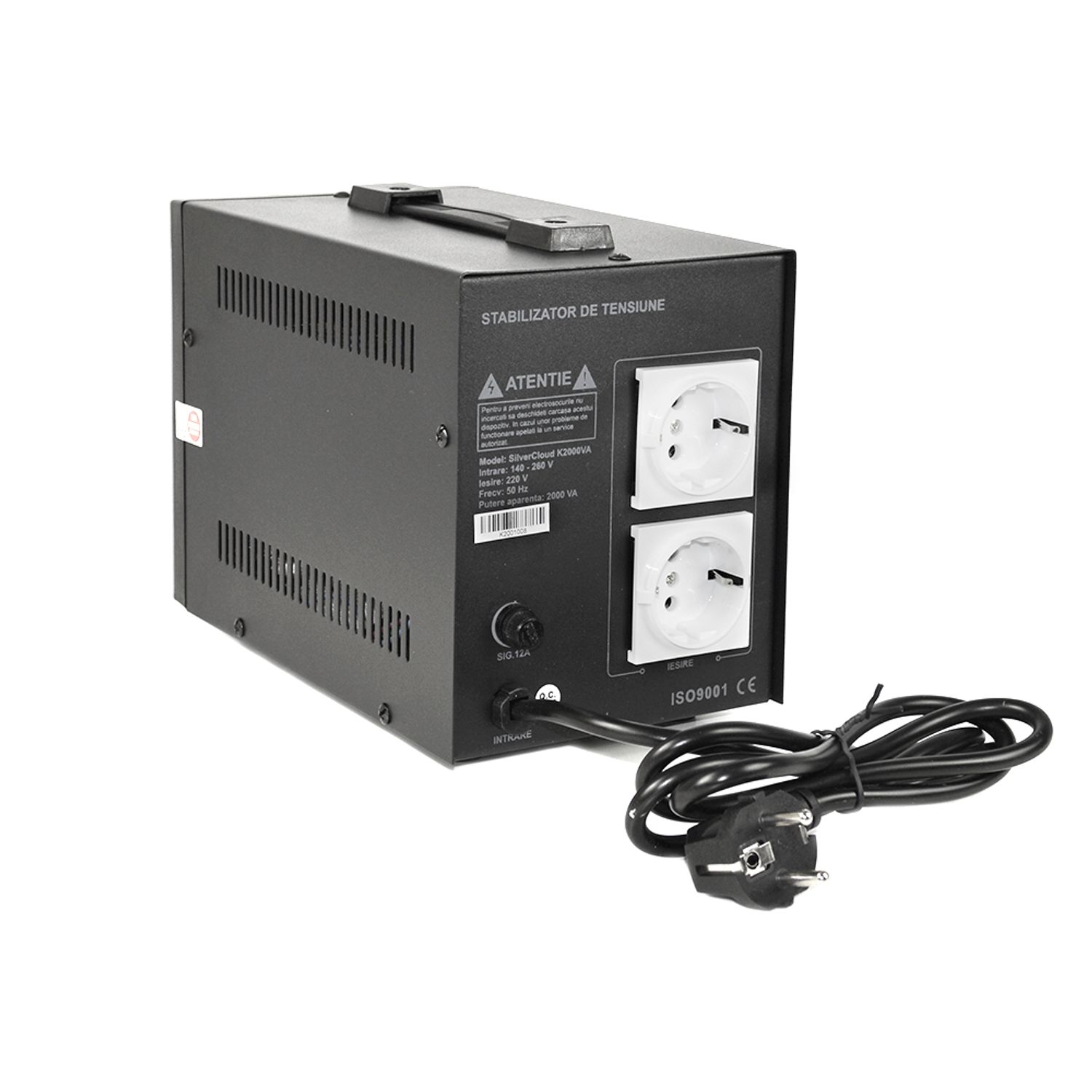 Stabilizator de tensiune SilverCloud 2000VA 1200W 9.1A fotografia produsului View 2 L