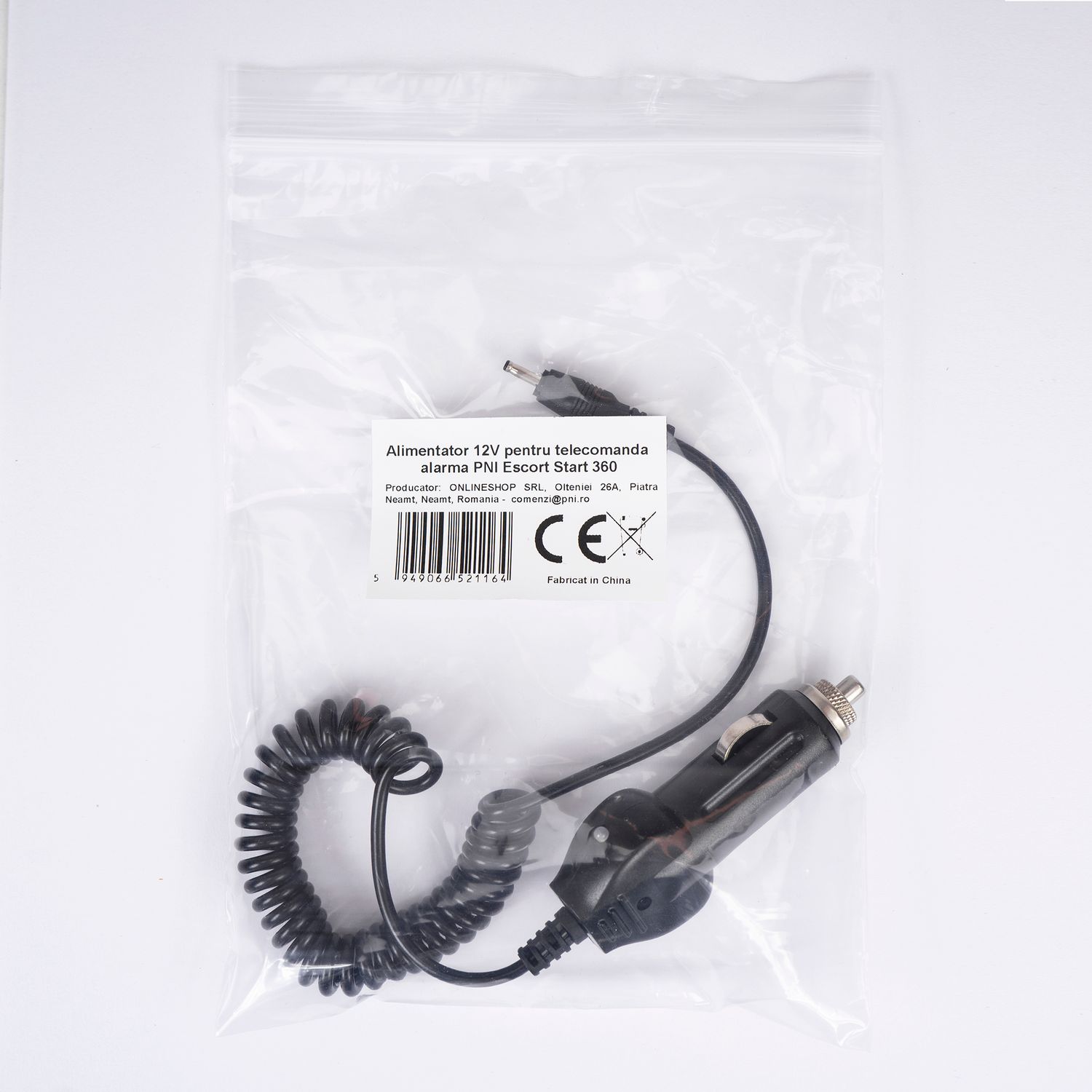 Alimentator 12V pentru telecomanda alarma PNI Escort Start 360 fotografia produsului View 4 L