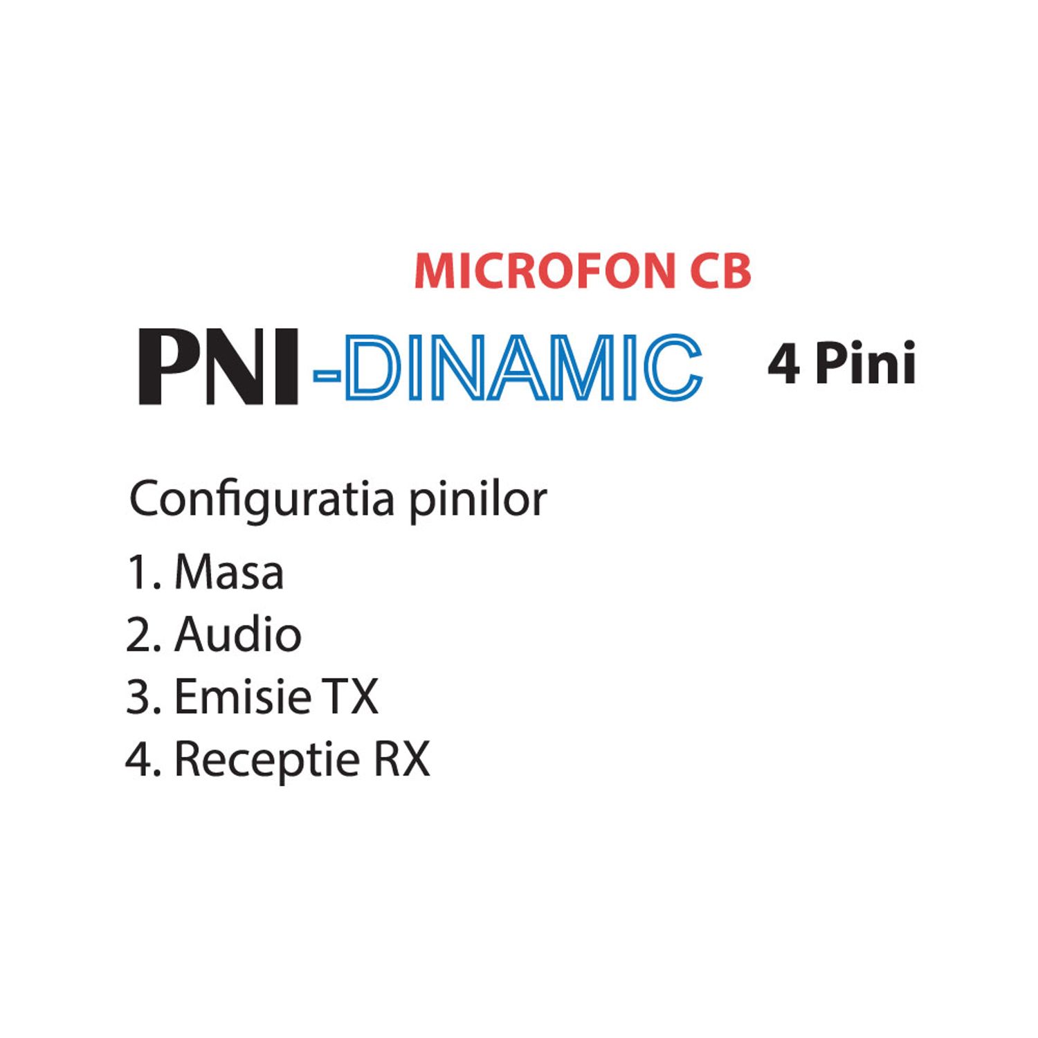 Microfon PNI Dinamic cu 4 pini pentru statie radio CB fotografia produsului View 4 L