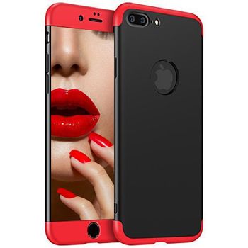 Husa telefon apple iphone 7 ofera protectie subtire 3in1 lux design red-black + folie sticla