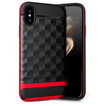 Husa telefon apple iphone xs, ofera protectie subtire mosaic red