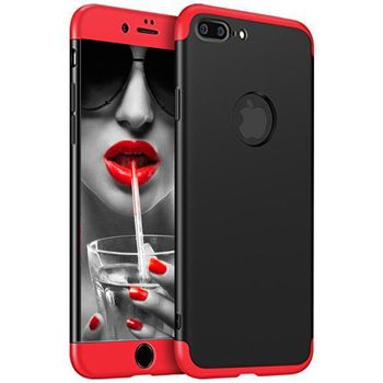 Husa telefon apple iphone 6plus /6s plus ofera protectie subtire 3in1 lux design red-black + folie sticla