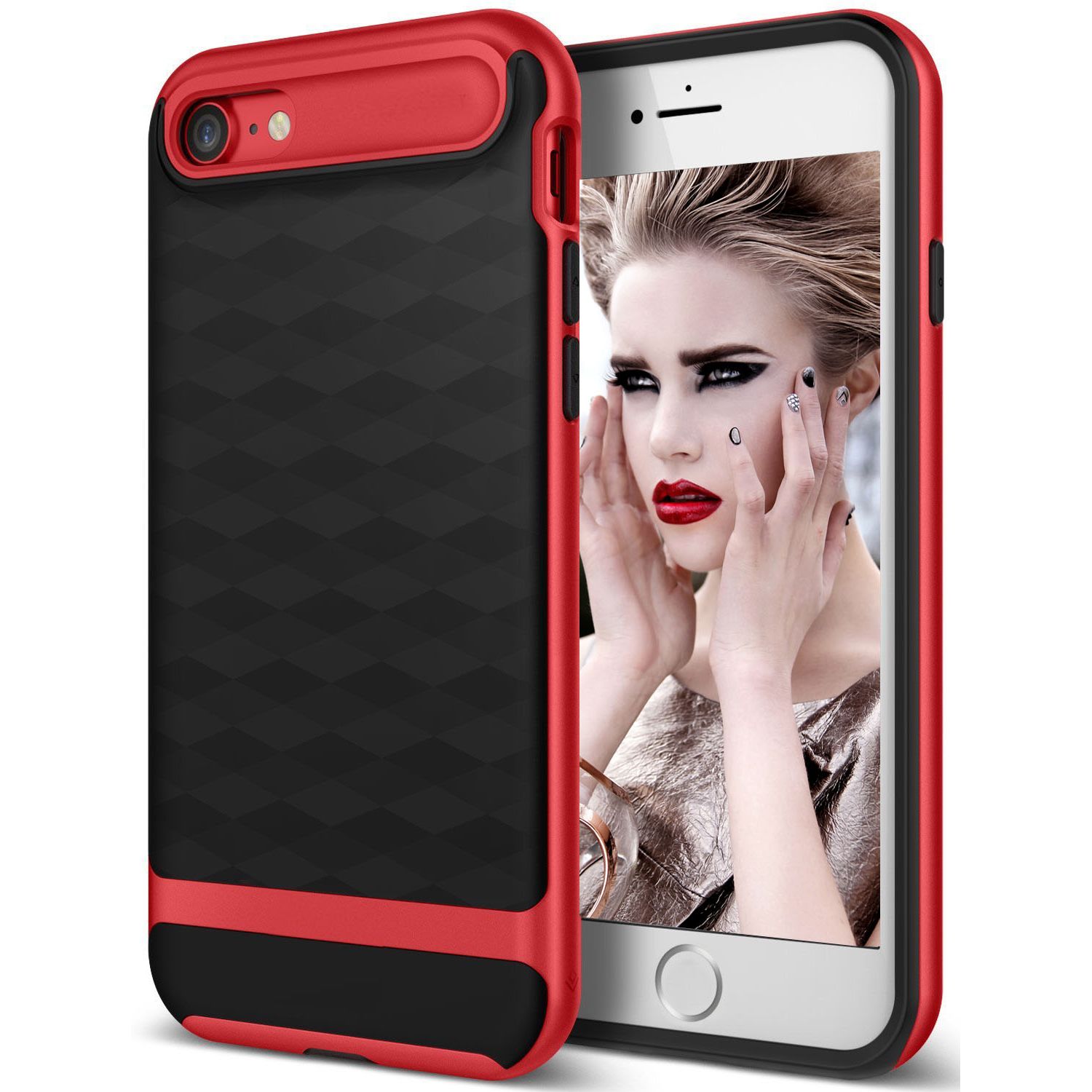 Husa telefon Apple Iphone 7 ofera protectie Subtire Mosaic Red fotografia produsului