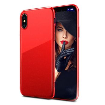Husa telefon apple iphone xs ofera protectie silicon ultrasubtire lux red matte