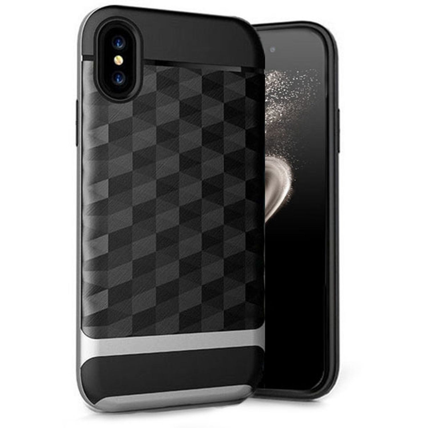 Husa telefon Apple Iphone 10, Iphone X ofera protectie Subtire Mosaic Silver fotografia produsului