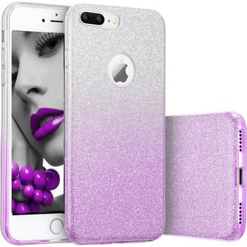 Husa telefon Iphone 6 / 6S ofera protectie Glitter Shine Degradee Silver-Purple elefant.ro imagine noua 2022