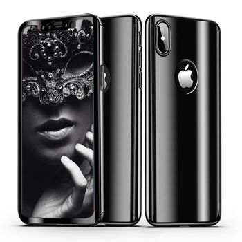 Husa telefon Apple Iphone XS ofera protectie Completa 360 Ultrasubtire Black Mirror + Folie Sticla elefant.ro imagine noua 2022