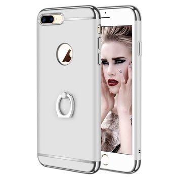 Husa telefon apple iphone 8 ofera protectie 3in1 ultrasubtire lux silver matte s ring