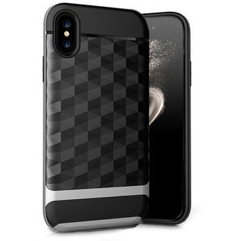 Husa telefon apple iphone xs, ofera protectie subtire mosaic silver