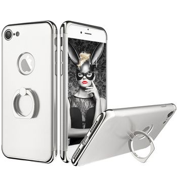 Husa telefon iphone 7 plus ofera protectie 3in1 ultrasubtire - lux silver s ring