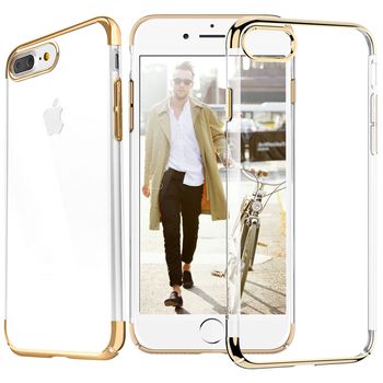 Husa telefon iphone 7 ofera protectie ultrasubtire - clear gold