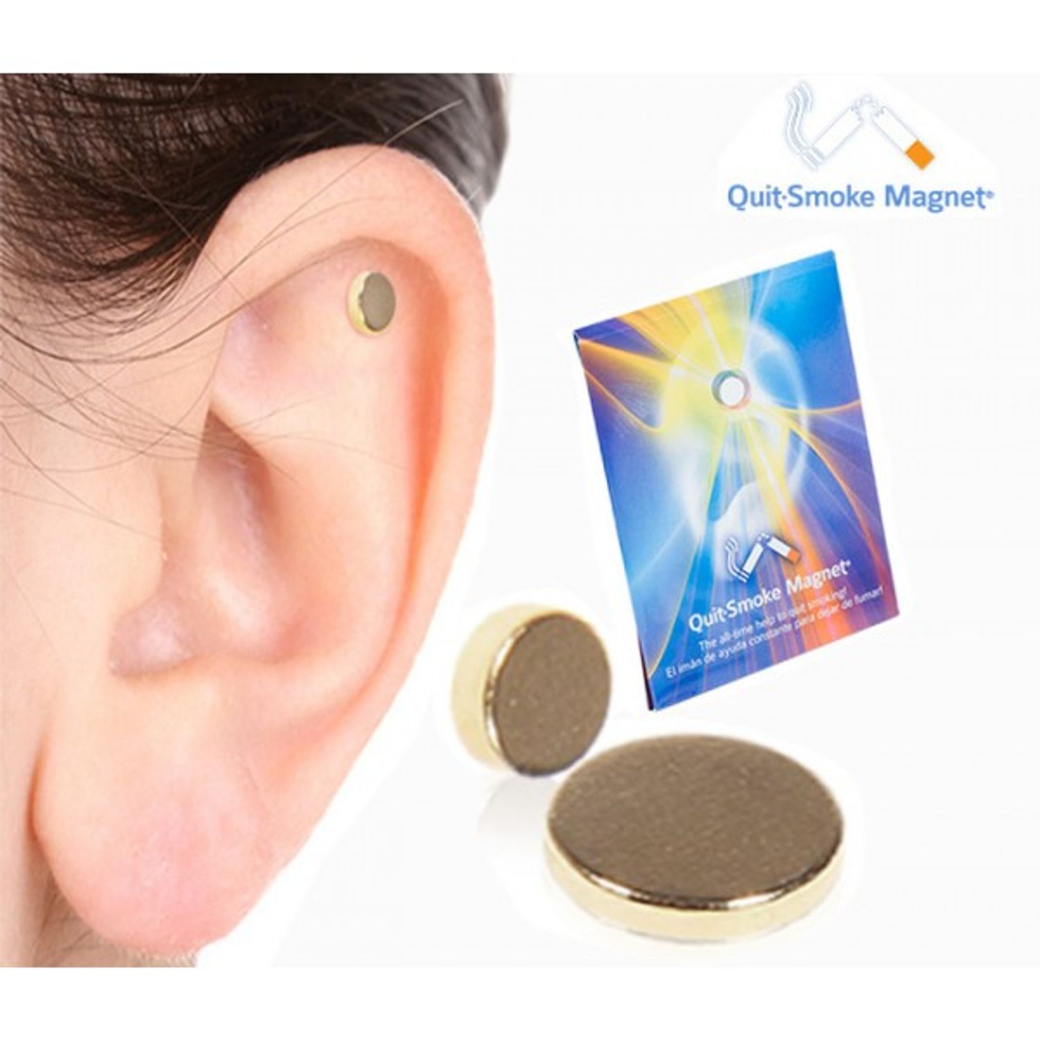 Set 2 Bucati Magneti ajutor in Renuntarea la Fumat, Acupresura cu Magneti anti Fumat, Renunta la Fumat usor, Aurii, TotulPerfect fotografia produsului View 5 L