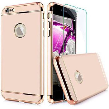 Husa telefon iphone 6/6s offera protectie 360° 3in1 ultrasubtire - gold