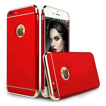 Husa 3in1 iphone 6/6s ofera protectie ultrasubtire red g matte