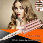 Ondulator Profesional Triplu Par 3 Tuburi 220 &deg;C, 50W, 21-30mm Grosime, Profesional Tourmaline Ceramic Rose Gold fotografia produsului View 6 S
