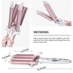 Ondulator Profesional Triplu Par 3 Tuburi 220 &deg;C, 50W, 21-30mm Grosime, Profesional Tourmaline Ceramic Rose Gold fotografia produsului View 3 S