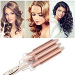 Ondulator Profesional Triplu Par 3 Tuburi 220 &deg;C, 50W, 21-30mm Grosime, Profesional Tourmaline Ceramic Rose Gold fotografia produsului
