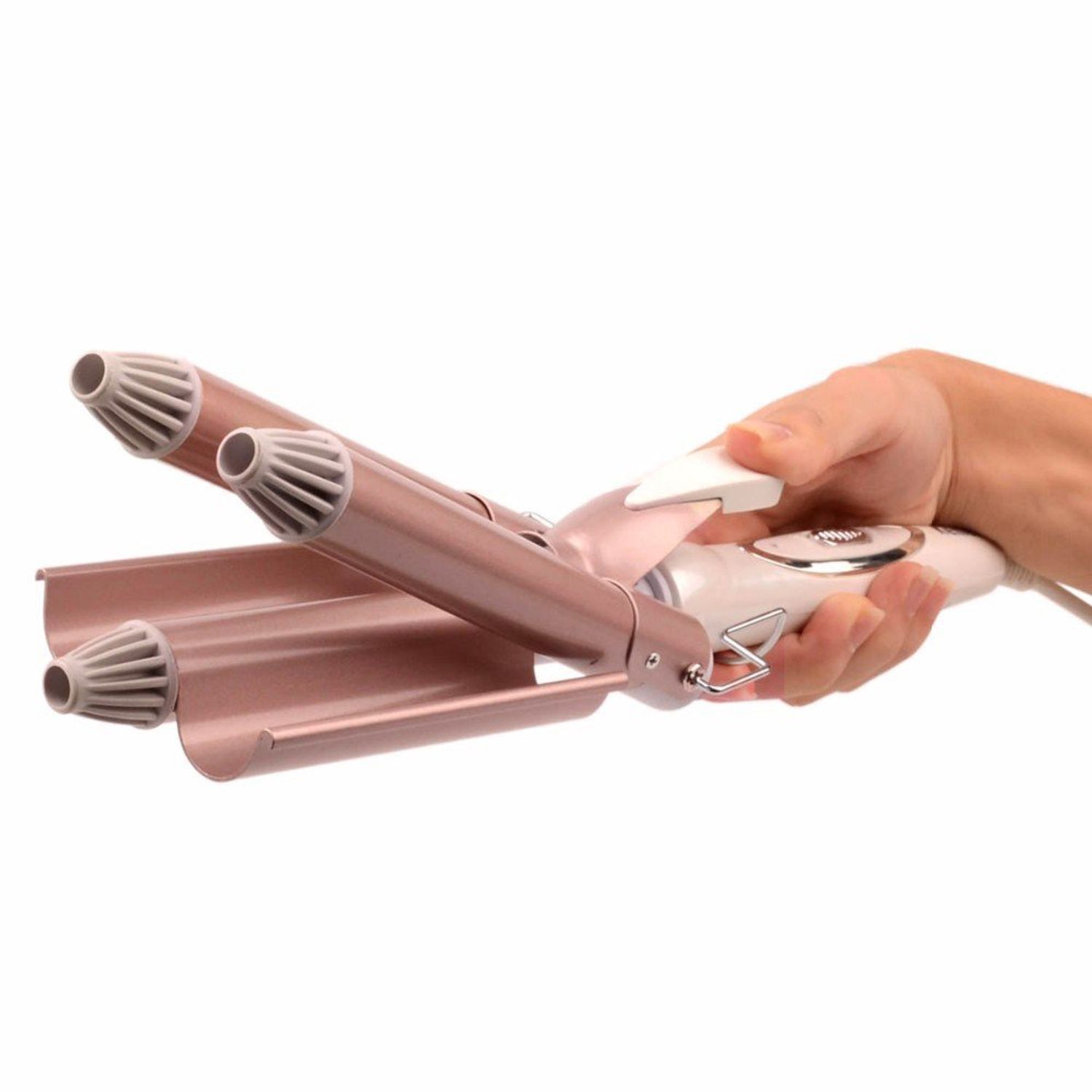 Ondulator Profesional Triplu Par 3 Tuburi 220 &deg;C, 50W, 21-30mm Grosime, Profesional Tourmaline Ceramic Rose Gold fotografia produsului View 7 L