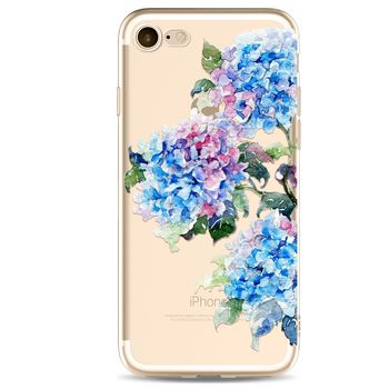 Husa telefon iphone 7 ofera protectie silicon moale ultrasubtire - hortensia