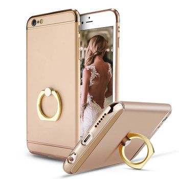 Husa telefon iphone 6 plus / 6s plus offera protectie 3in1 ultrasubtire - gold matte g ring
