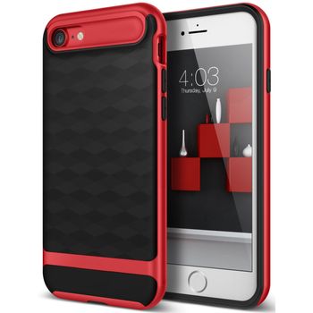 Husa telefon iphone 8 plus ofera protectie 3in1 ultrasubtire mosaic red