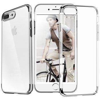 Husa telefon Iphone 8 Plus ofera protectie Ultrasubtire – Clear Silver Case TotulPerfect Iphone imagine noua 2022