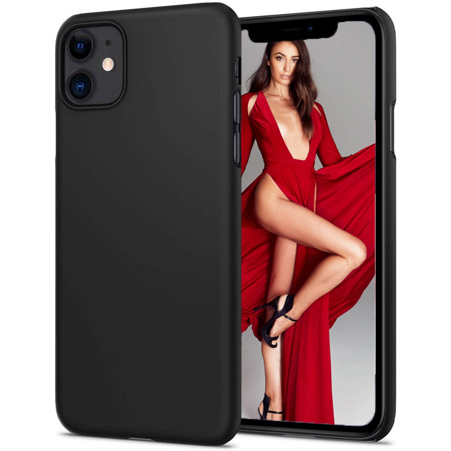 Husa telefon Apple Iphone 11 ofera protectie Lux Ultrasubtire Soft Touch Black fotografia produsului