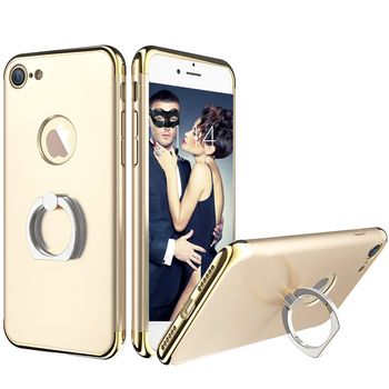 Husa telefon iphone 7 plus ofera protectie 3in1 ultrasubtire -luxury gold s ring