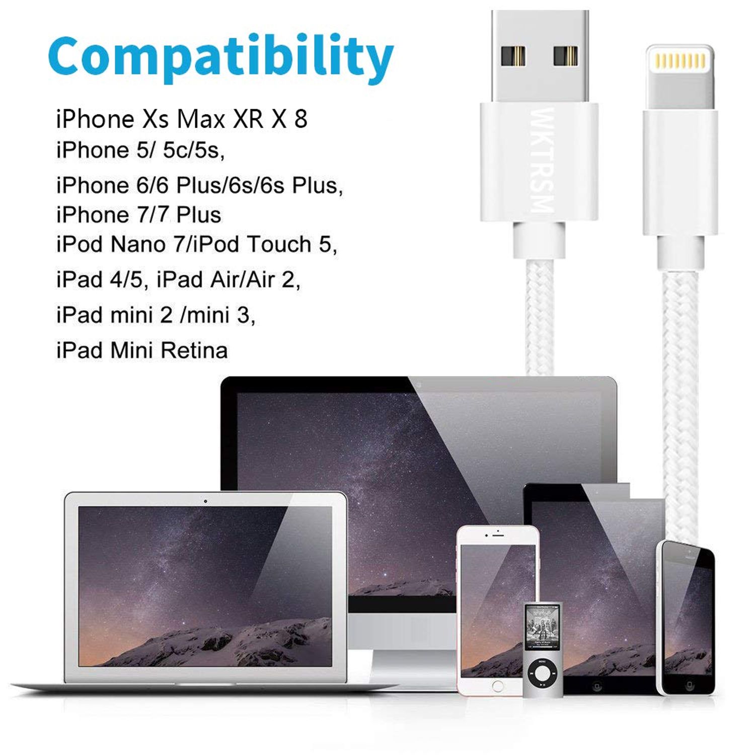 Cablu de Date / Alimentare Usb Lightning MFI 5/6/7/8 Plus, 10 Compatibil Apple Iphone, G 3M fotografia produsului View 4 L