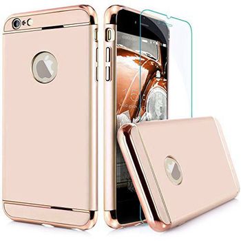 Set Complet Husa telefon Iphone 6 Plus/6S Plus offera protectie 360° 3in1 Ultrasubtire Gold +Folie Sticla Case TotulPerfect Iphone imagine noua 2022