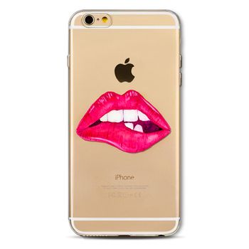 Husa telefon iphone 7 plus ofera protectie ultrasubtire silicon moale - lips