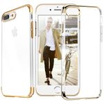 Husa telefon Iphone 8 Plus ofera protectie Ultrasubtire -Clear Gold fotografia produsului
