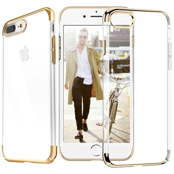 Husa telefon Iphone 8 Plus ofera protectie Ultrasubtire -Clear Gold Case TotulPerfect Iphone imagine noua 2022
