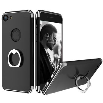 Husa telefon iphone 7 plus ofera protectie 3in1 ultrasubtire - lux black s ring
