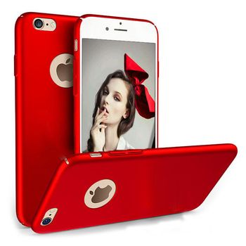 Set Husa telefon Iphone 7 Plus ofera protectie Ultrasubtire – Silk Red Matte + Folie Case TotulPerfect Iphone imagine noua 2022