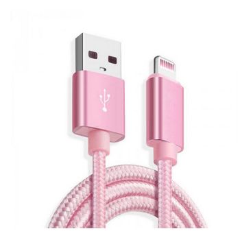 Cablu de date / alimentare usb lightning mfi 5/6/7/8/8 plus,x, xs, xr, xs max compatibil apple iphone, pink 3m