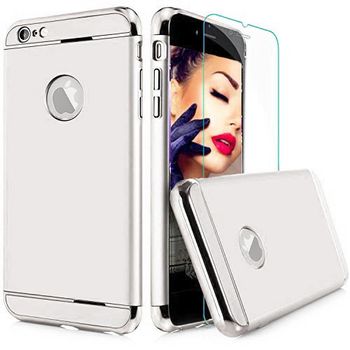 Carcasa completa telefon apple iphone 6 / 6s 3in1 ultrasubtire silver matte+ folie sticla securizata