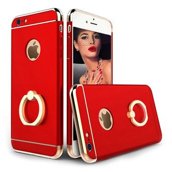 Husa telefon Iphone 6/6S offera protectie 3in1 Ultrasubtire – Red Matte G Ring Case TotulPerfect Iphone imagine noua 2022