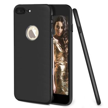 Husa telefon apple iphone 6/6s ofera protectie delux ultra-subtire, velvet touch black + folie sticla