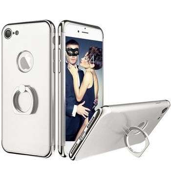Husa telefon Iphone 7 ofera protectie 3in1 Ultrasubtire – Lux Silver S Ring Case TotulPerfect Iphone imagine noua 2022