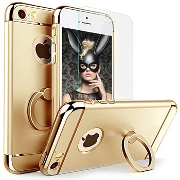 Husa telefon Iphone 6 Plus / 6S Plus offera protectie 360° 3in1 Ultrasubtire – Gold G Ring + Folie Case TotulPerfect Iphone imagine noua 2022