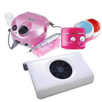 Set freza unghii 30.000 roz + aspirator + set 3 geluri cadou